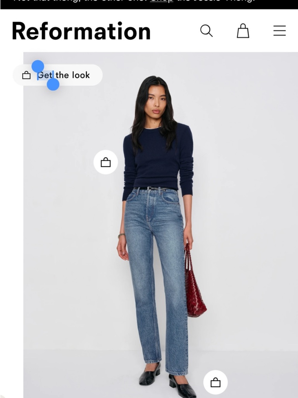 Reformation Cynthia High Rise Straight Blue Denim Jeans